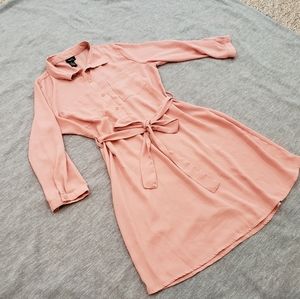 Rue21 Pink collared button-down dress, size M